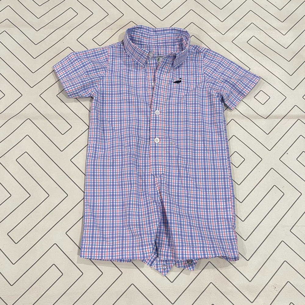Properly Tied Plaid Romper